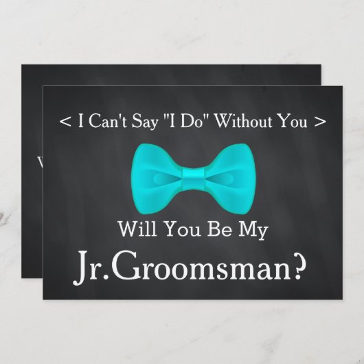 Invitation Chalkboard Seras-tu mon Jr.Groomsman (Devant / Derrière)