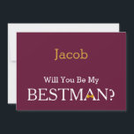 Invitation Chalkboard Serez-Vous Mon Meilleur Homme ?<br><div class="desc">Ce 5" x 7" beau temps à votre service est demandé en tant que Porteur d'anneau, Meilleur Homme, Carte d'invitation Groomsman. C'est mieux pour le marié. Si vous cherchez à demander à quelqu'un d'être votre toiletteur pour votre futur mariage, alors pourquoi ne pas choisir ces cartes de toiletteur. Cette carte...</div>