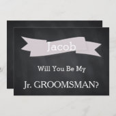 Invitation Chalkboard Serez-Vous Notre Jr Groomsman ? (Devant / Derrière)