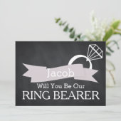 Invitation Chalkboard Serez-Vous Notre Porteur De Bague ? (Debout devant)