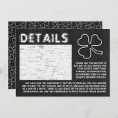 Invitation Chalkboard Shamrock, St Patrick's Day Detail Card (Devant / Derrière)