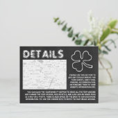 Invitation Chalkboard Shamrock, St Patrick's Day Detail Card (Debout devant)