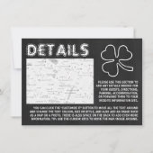 Invitation Chalkboard Shamrock, St Patrick's Day Detail Card (Devant)