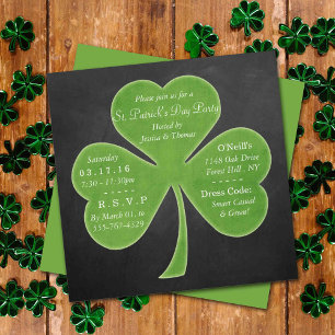 Invitation Chalkboard Shamrock St. Patrick's Day Party