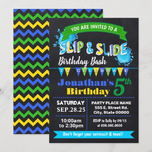 Invitation Chalkboard Slip et diapositive anniversaire bash b