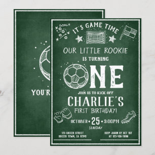 Invitation Chalkboard Soccer moderne Toutes les étoiles 1er a