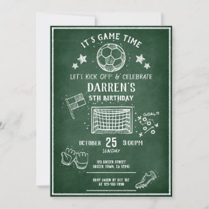 Invitation Chalkboard Soccer moderne Toutes les étoiles Anniv