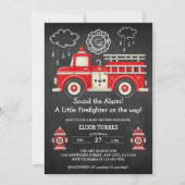 Invitation Chalkboard Sonne l'alarme ! Baby shower de camion- (Devant)