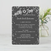 Invitation Chalkboard Sparkel Sky Bar Mitzvah (Debout devant)