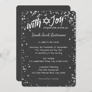 Invitation Chalkboard Sparkel Sky Bar Mitzvah