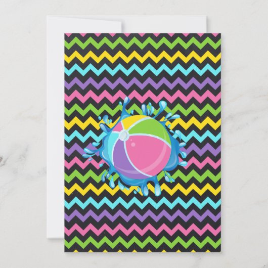 Invitation Chalkboard Splish splash fête d'anniversaire bash  (Dos)