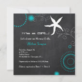 Invitation Chalkboard Starfish Beach Baby shower (Dos)