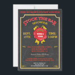 Invitation Chalkboard Stock de l'invitation de bar<br><div class="desc">Chalkboard Stock le bar Couples invitation à la douche Inspiré par un étiquette bourbon cette invitation intelligente est idéale pour un wedding shower en couple ou une fête de fiançailles. Illustration tirée à la main par McBooboo.</div>