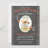 Invitation Chalkboard Story Book Teddy Bear Baby shower (Devant)