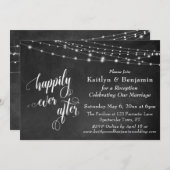 Invitation Chalkboard String Lights Heureusement Jamais Après (Devant / Derrière)