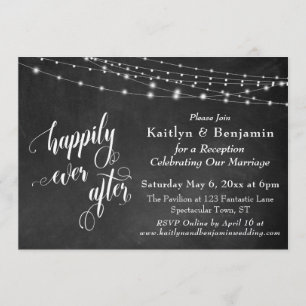 Invitation Chalkboard String Lights Heureusement Jamais Après