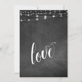 Invitation Chalkboard String Lights Mariage Réception uniquem (Dos)