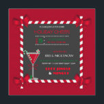 Invitation Chalkboard Sucre de canne Cadre Cocktail Fête de V<br><div class="desc">Sucre de canne encadré en tableau noir avec arcs d'angle et cocktail martini sur un arrière - plan en brique rouge.</div>