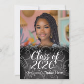 Invitation Chalkboard Swirl Class of 2021 Photo Graduation (Devant)