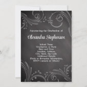 Invitation Chalkboard Swirl Class of 2025 Photo Graduation (Dos)