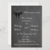 Invitation Chalkboard tendance drôle chat amour couple mariag (Devant)