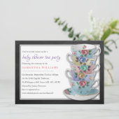 Invitation Chalkboard Teups Baby shower Tea Party (Debout devant)