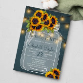 Invitation Chalkboard tournesol mason jar fête d'anniversaire