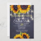 Invitation Chalkboard tournesol rustique marine fête de retra (Devant)