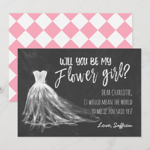 Invitation Chalkboard Tu Seras Ma Fille Fleur