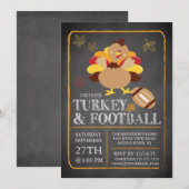 Invitation Chalkboard Turquie Football Thanksgiving Invitatio (Devant / Derrière)