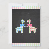 Invitation Chalkboard Twin Boy and Girl Giraffe Baby shower (Dos)