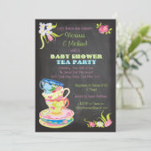 Invitation Chalkboard Victorian Stabilisé Tasses Baby shower (Debout devant)