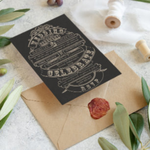 Invitation Chalkboard Vintage Moderne Mariage de typographie