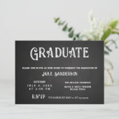 Invitation Chalkboard Vintage Open House Graduation (Debout devant)