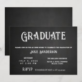 Invitation Chalkboard Vintage Open House Graduation (Devant / Derrière)