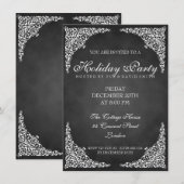 Invitation Chalkboard Vintage Swils Fête (Devant / Derrière)