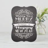 Invitation Chalkboard Vous Souhaitant Joyeux Noël (Debout devant)