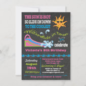 Invitation Chalkboard Water Diapo Pool fête (Devant)