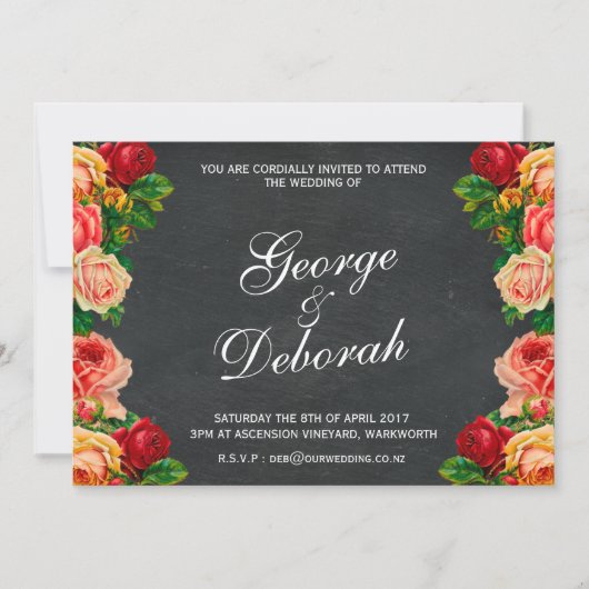 Invitation Chalkboard Wedding Invitation, 7 x 5, One sided (Devant)
