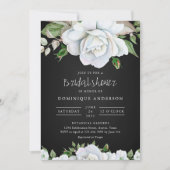 Invitation Chalkboard White roses nuptiale douche (Devant)