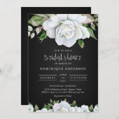 Invitation Chalkboard White roses nuptiale douche (Devant / Derrière)