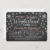 Invitation Chalkboard Winter Wonderland Anniversaire Invitati (Devant)