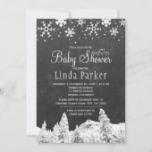 Invitation Chalkboard Wisland baby shower d'hiver rustique (Devant)