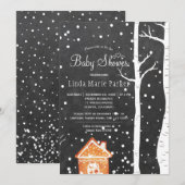 Invitation Chalkboard Wisland baby shower d'hiver rustique (Devant / Derrière)
