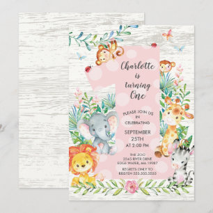 Invitation ChalkboardJungle Big One Girls Anniversaire Invita