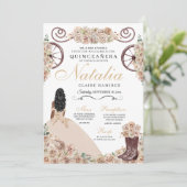 Invitation Chamagne d'or rustique Quinceanera Ouest (Debout devant)