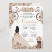 Invitation Chamagne d'or rustique Quinceanera Ouest (Devant / Derrière)