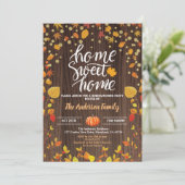 Invitation Chambre d'automne Fête de chauffage bois rustique  (Debout devant)