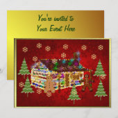 Invitation Chambre de pain d'épice Bijou-Couverte (Devant / Derrière)