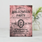 Invitation Chambre Éffrayante rouge Haunted Halloween (Debout devant)